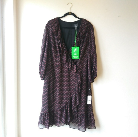 🆕 ADRIANNA PAPELL Evening Wrap Dress - NWT - Picture 3 of 8